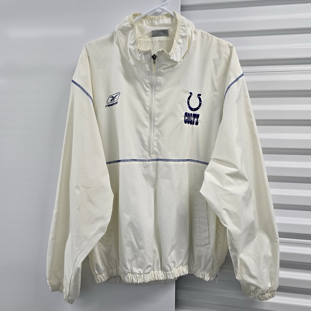 Vintage Reebok Indianapolis Colts NFL 1/2 Zip Pullover Windbreaker Jacket XL